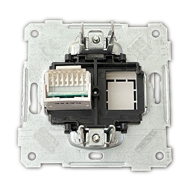 1-fach Netzwerkdose CAT5e – Eiche Holz Optik - CANDELA Serie - Unterputz mit RJ45 Modul