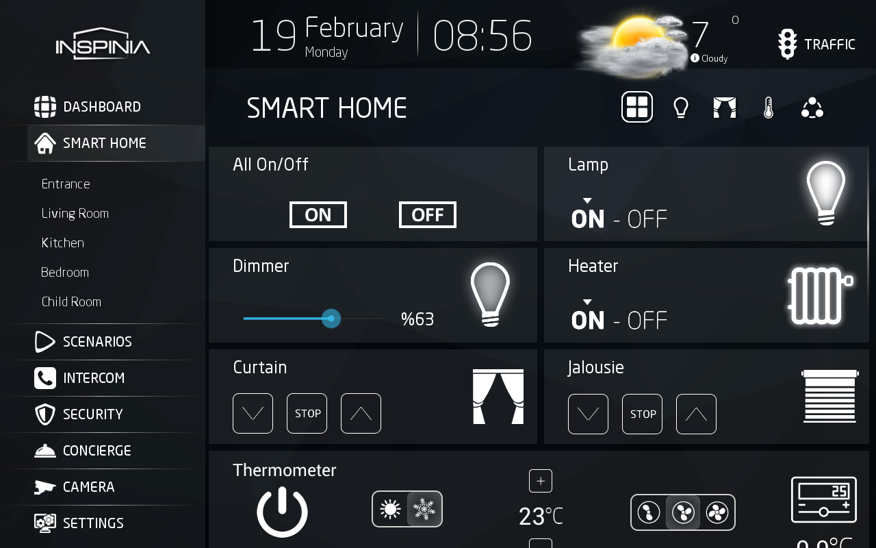 Smart_Home Touch Panel: Ansicht Smart Home