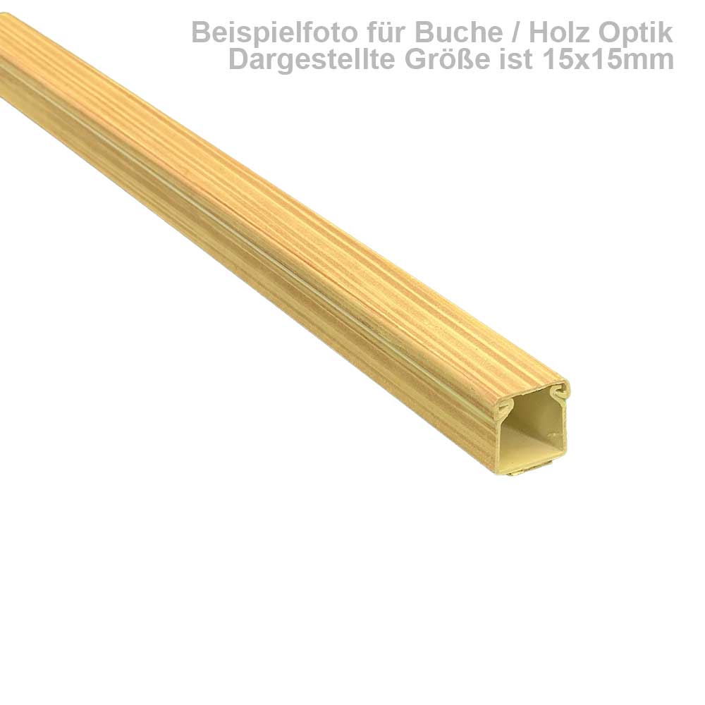 Kabelkanal Buche 25x25 mm 2x1m Set | Selbstklebend Holzoptik Kabelführung