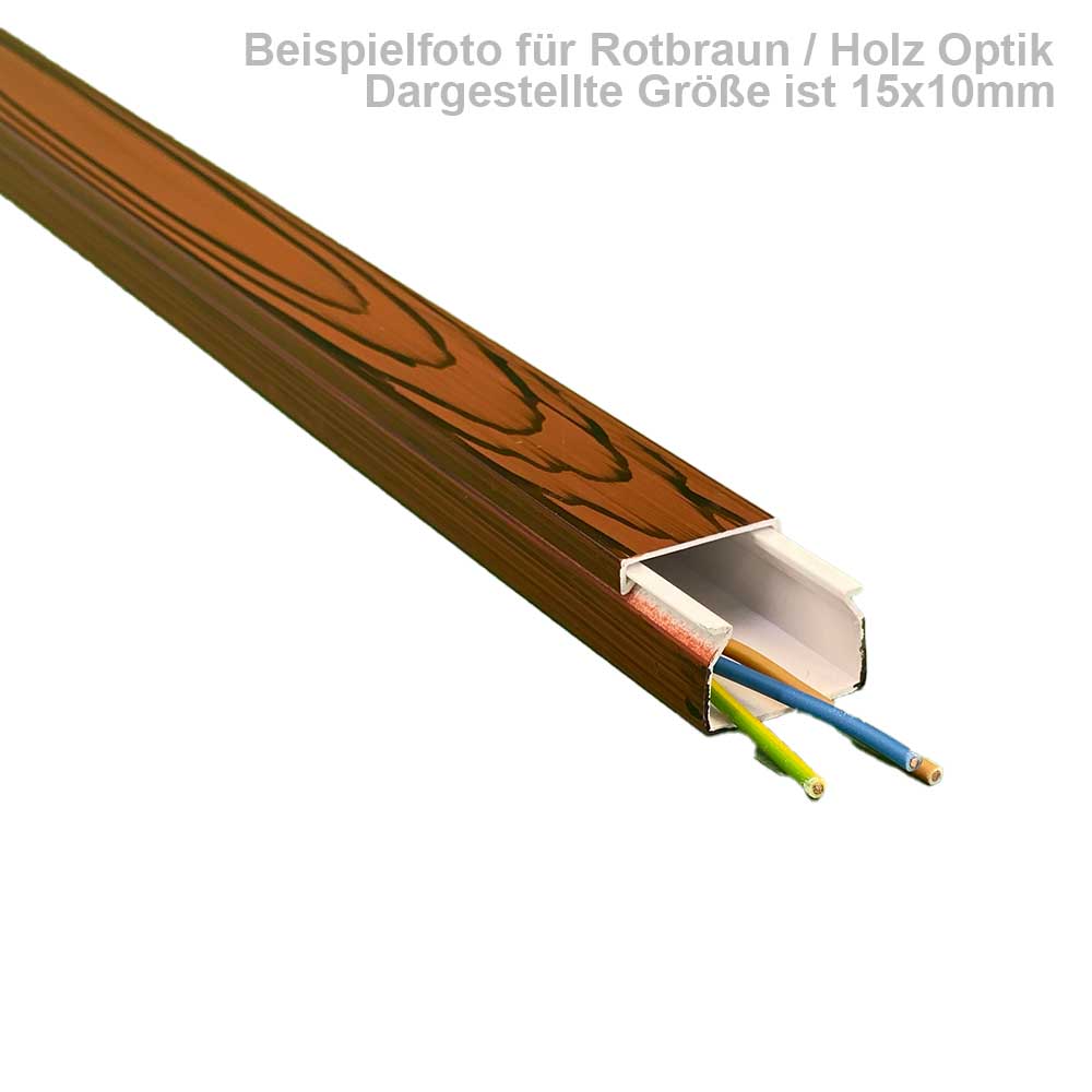 Kabelkanal 100x60 mm Rotbraun Holzoptik - Schrauben/Bohren (1m Stück)