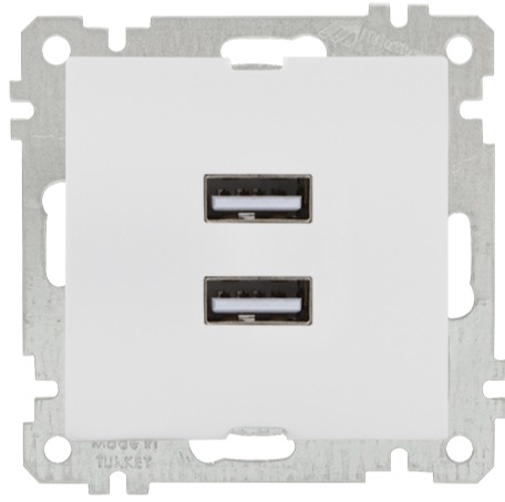 2-fach USB 3.0 Lade- und Datenanschlussdose Weiß –CANDELA Serie