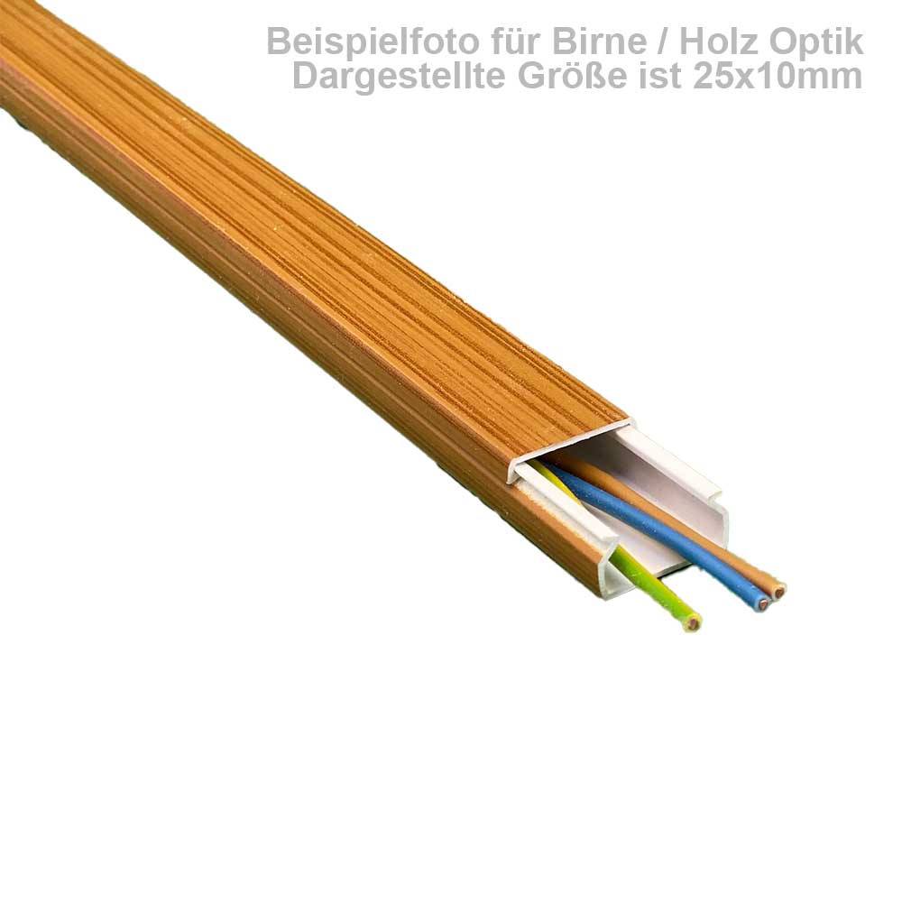 Kabelkanal 15x10 mm – Schraubmontage in Birne Holz Optik – 1 Meter