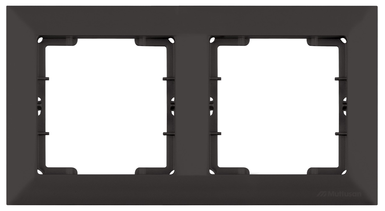 2-fach Abdeckrahmen Horizontal Schwarz matt – Candel Serie -