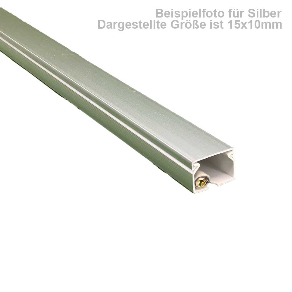 Kabelkanal 40x15 mm Silber Selbstklebend -1m Stück