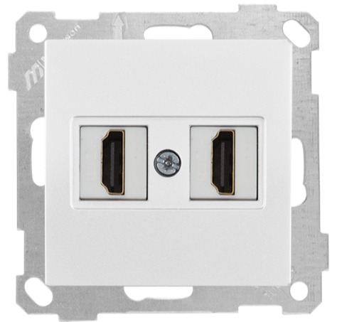 2-Port HDMI Steckdose Weiß – CANDELA Serie