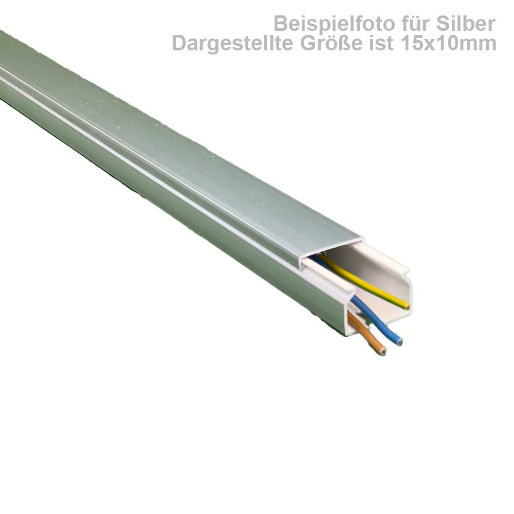 Kabelkanal 40x15 mm Silber Selbstklebend -1m Stück